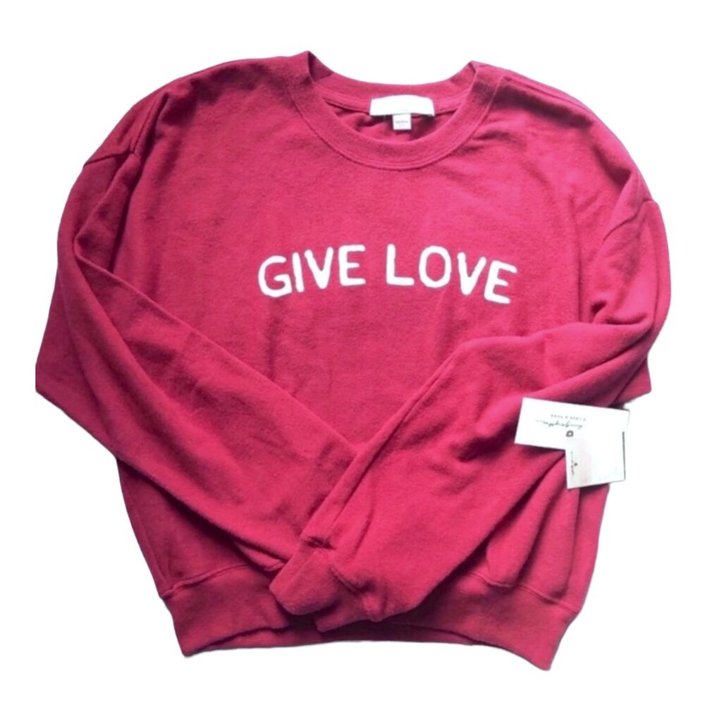 Spiritual Gangster Give Love Hacci Malibu Crew Neck Size Small